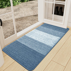 Kitinjoy Indoor Outdoor Door Mat light blue front view