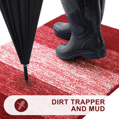 Kitinjoy Indoor Outdoor Door Mat showing non-slip TP rubber backing