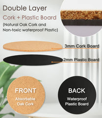KITLAB Cork Plant Coaster on a wooden table, with plants nearby