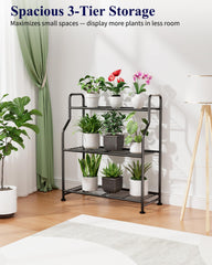 Kitsure Metal Plant Stand showcasing three tiers of plants