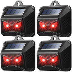 Kittmip 4 Pack Control Light Nocturnal Animal Repeller black model front view