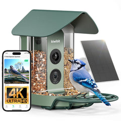 Kiwibit Bird Feeder with Camera front view in green
