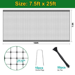 KLEWEE Bird Netting package contents with accessories