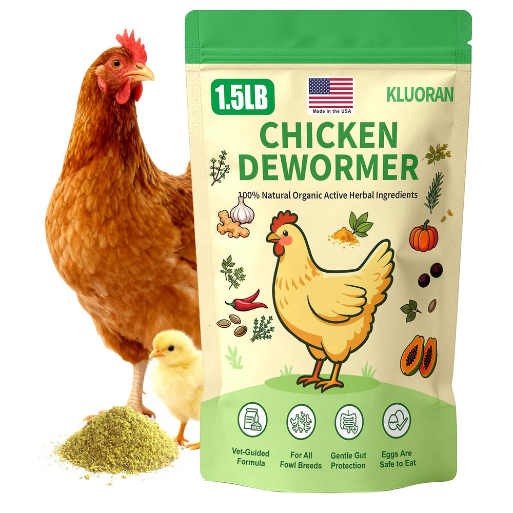 KLUORAN Natural Chicken De-Wormer Powder 1.5 LB front view
