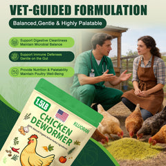 KLUORAN Natural Chicken De-Wormer Powder 1.5 LB side view