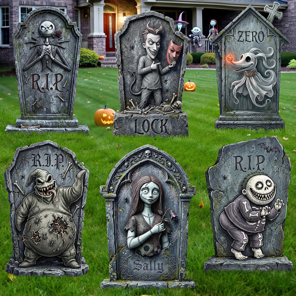KLYRO 17 Inch Halloween tombstone yard sign front view