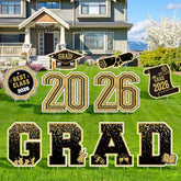KLYRO 2026 graduation yard sign set with black and gold design