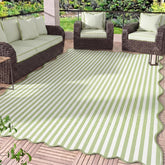 Klyyo Clyro 5x8 ft Outdoor Plastic Straw Rug in green and white