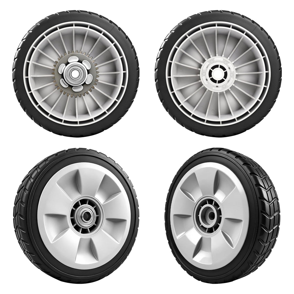 KMHGD Lawn Mower Wheel Set, 8-inch diameter, gray