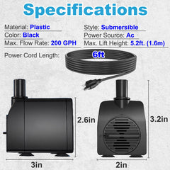 Knifel water pump dimensions on a measuring tape