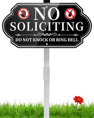 Koalaat No Soliciting Sign 14 x 7 inches with black and white design