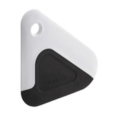 Kohler Dish Scraper front view, white and charcoal design