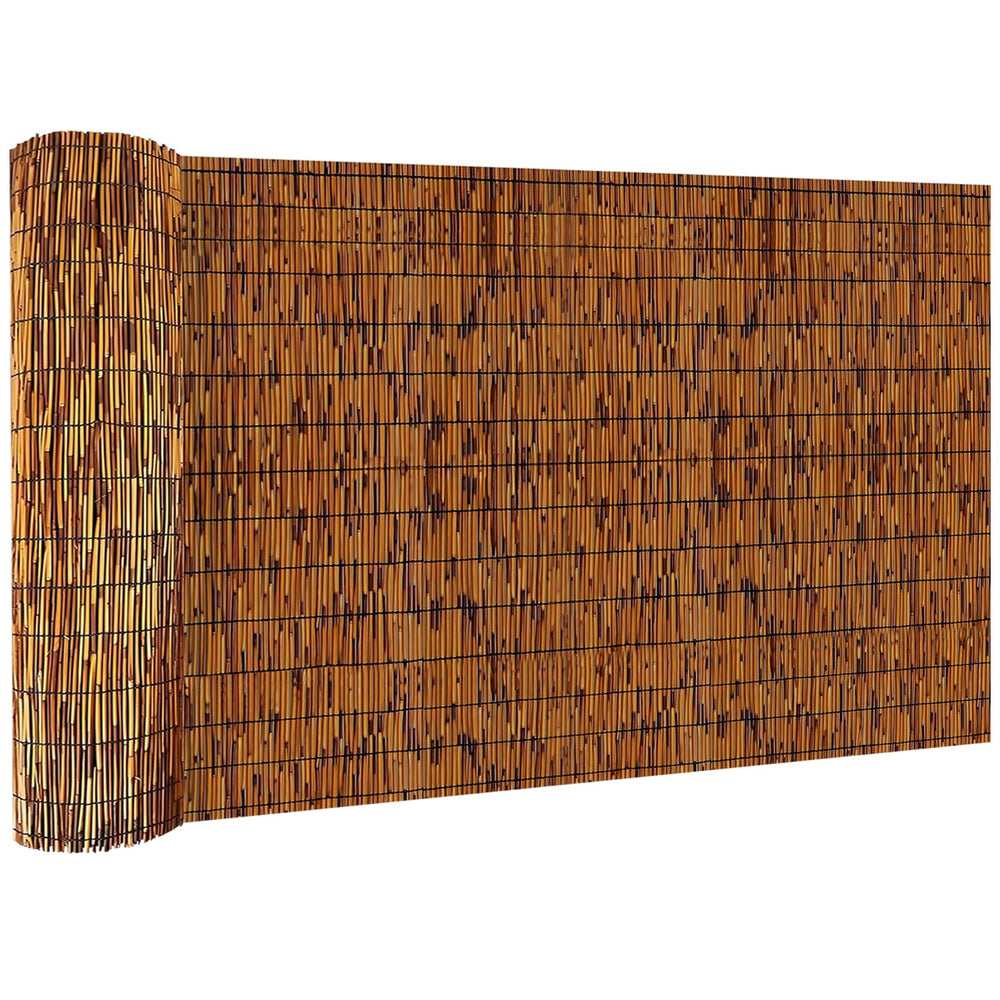 KOIUEYW Bamboo Reed Fencing 3 x 10 FT Light Russet front view