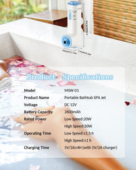 KokoSelene Rechargeable Bath Jet, close-up of controls