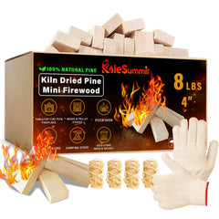 KoleSummit Mini Firewood 4-inch kiln-dried pine logs in box