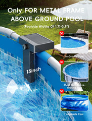 Kompoll Solar Pool Light installed on pool top rail