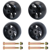 KOOTANS 4 Pack Mower Deck Wheels front view with dimensions