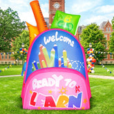 KOOY 6FT inflatable school bag decoration front view with LED lights