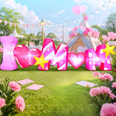 KOOY 8FT inflatable decoration with 'I love Mom' design