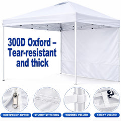 KPROE 10x10 Canopy Sidewall showing weather protection