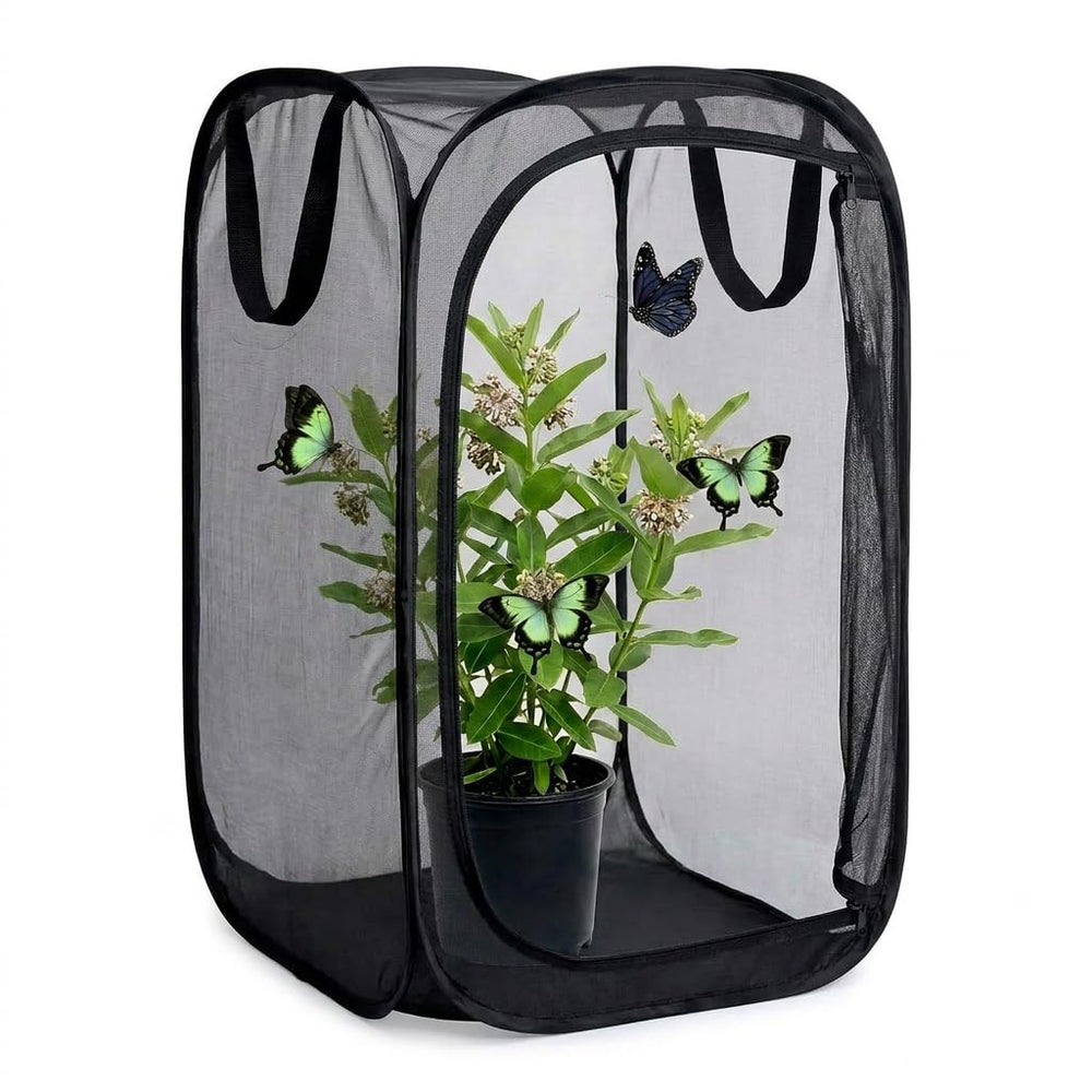 KraAra Insect & Butterfly Habitat Cage, 24 inches tall, black mesh