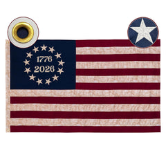 Ksheria 250th Anniversary USA Flag 3x5 ft vintage design front view