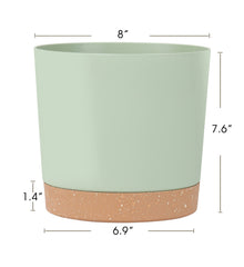 kubvici 8 inch indoor plant pot green with succulent