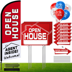 Kuco Open House Flag with Pole Kit displayed outdoors