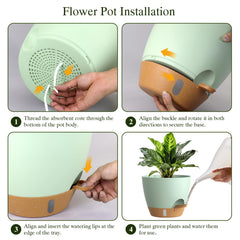 KUGAZ 9-inch plant pot with water level indicator