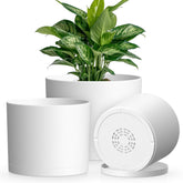 KUGAZ Plant Pots set of three sizes 10, 9, and 8 inch, white