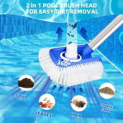 Kulahlik Pool Brush side view showing 360° swivel hose connector