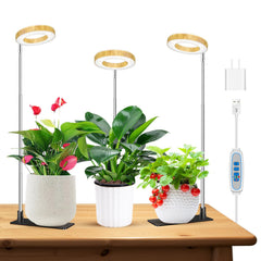 Kullsinss Halo Plant Light 3.5in front view with wood grain finish