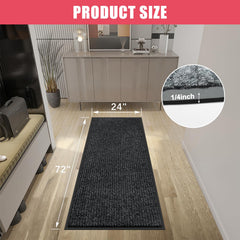 Kuyal Front Door Mat 2'x6' showing dirt absorption grooves