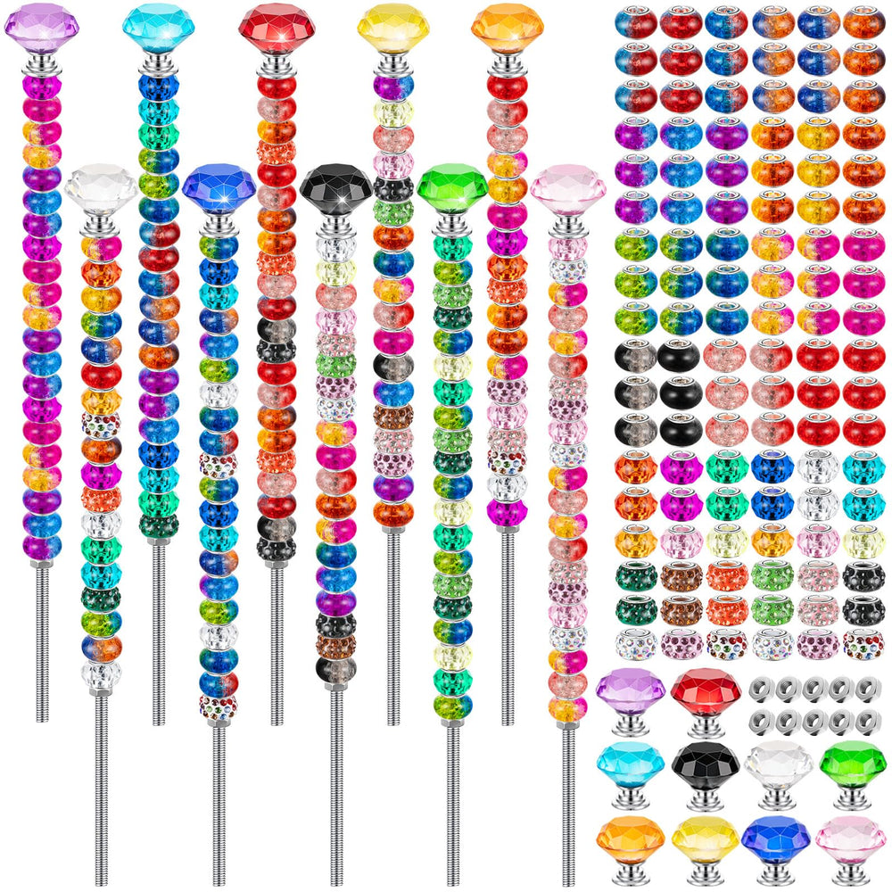 KVCSYAW Beaded Garden Stakes DIY Fairy Wand Kit contents display
