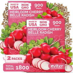 KVITER Cherry Belle Radish Seeds packet front view with red label
