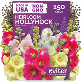 KVITER Hollyhock Heirloom Flower Seeds package front view