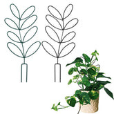 KVZVK Indoor Plant Trellis Leaf Shape Blackish front view