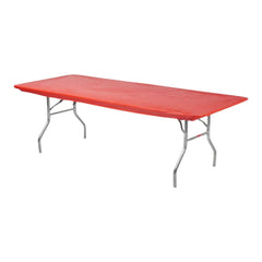 Kwik-Covers 6' Rectangle Red Plastic Table Cover front view