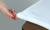 Kwik-Covers 8' rectangle table cover in white, front view