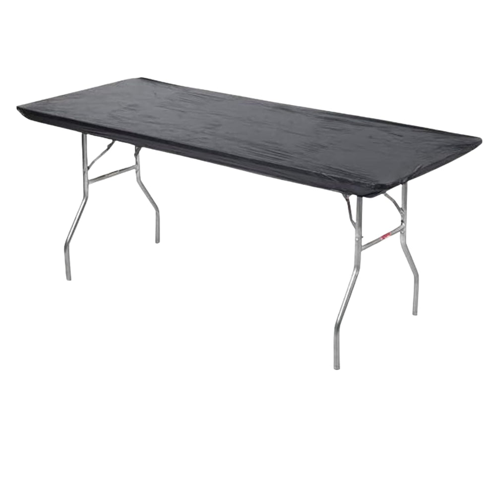 Kwik-Covers black table cover front view, 30x72 size
