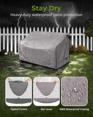 KylinLucky Outdoor Sofa Cover showing adjustable cord lock
