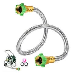 Kytvl 3FT Short Garden Hose stainless steel front view
