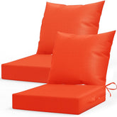 L'AGRATY outdoor chair cushion set in orange, front view