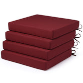 LA COUSSIN Outdoor Chair Cushion set of 4 in burgundy