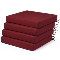 LA COUSSIN Outdoor Chair Cushion set of 4 in burgundy