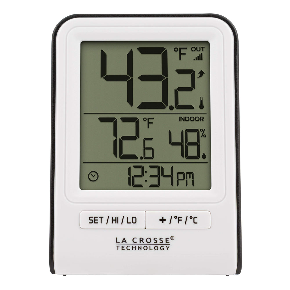 La Crosse Technology Wireless Thermometer front view with clear display