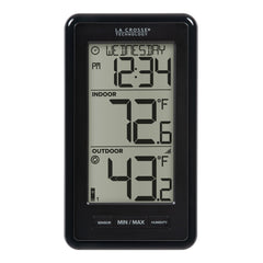 La Crosse Technology wireless thermometer front view with large LCD display