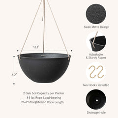 LA JOLIE MUSE planters set of 2 with adjustable ropes
