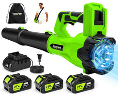 laapee cordless leaf blower front view in green