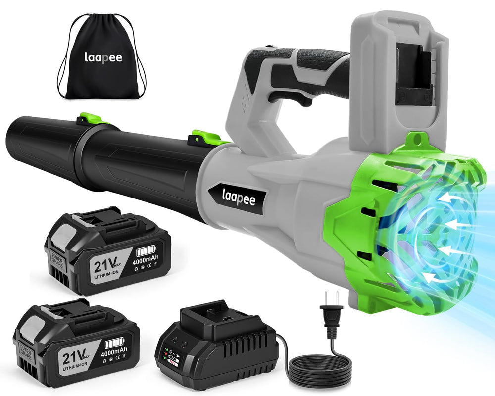 laapee cordless leaf blower gray model front view